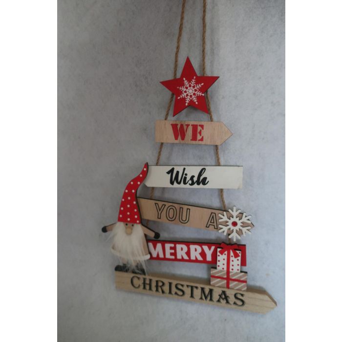 Decoracion Colgante Navidad Tradicional DKD Home Decor Rojo Natural 1 x 47 x 27 cm (12 Unidades)