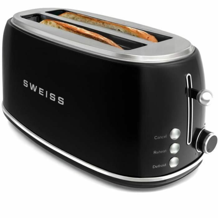 SWEISS GRV9 Tostadora Vintage 2 ranuras, 1500 W, Negra 4