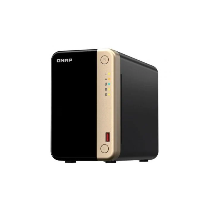 QNAP TS-264 NAS Torre Procesador Intel Celeron N5095 2.5GbE Ethernet 8GB RAM Negro/Oro 3
