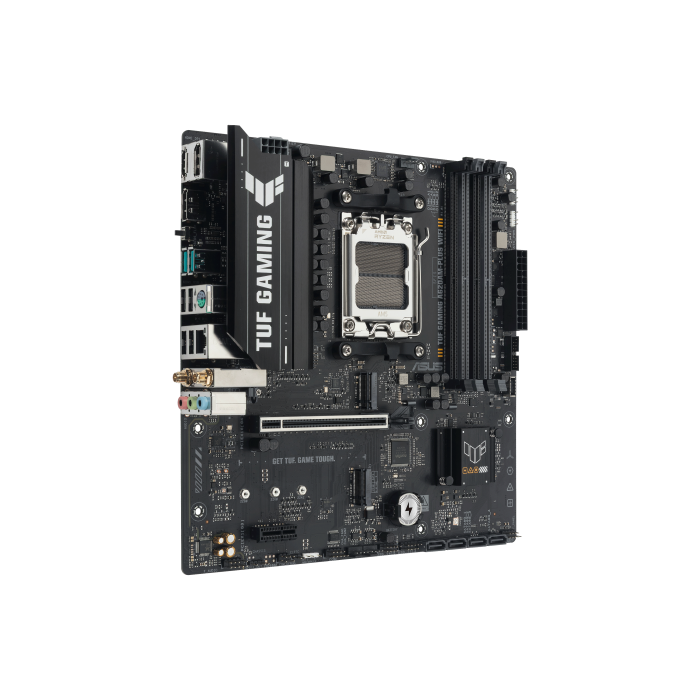 Asus Placa Base TUF GAMING A620AM-PLUS WiFi 90MB1MZ0-M0EAY0, Chipset AMD A620A, Socket AM5, Formato Micro ATX, DDR5, Wi-Fi 6 1