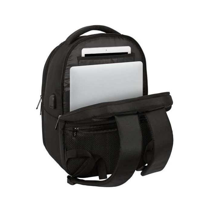 Mochila para Portátil y Tablet con Salida USB Safta Business Negro (31 x 45 x 23 cm)