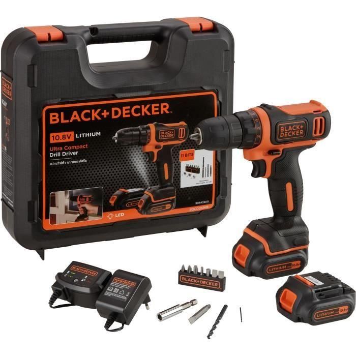 Black & Decker Destornillador Inalámbrico 10.8V, 2 Baterías Litio, Control de Torque 10 Posiciones y Caja 0 Black & Decker Destornillador Inalámbrico 10.8V, 2 Baterías Litio, Control de Torque 10 Posiciones y Caja 0