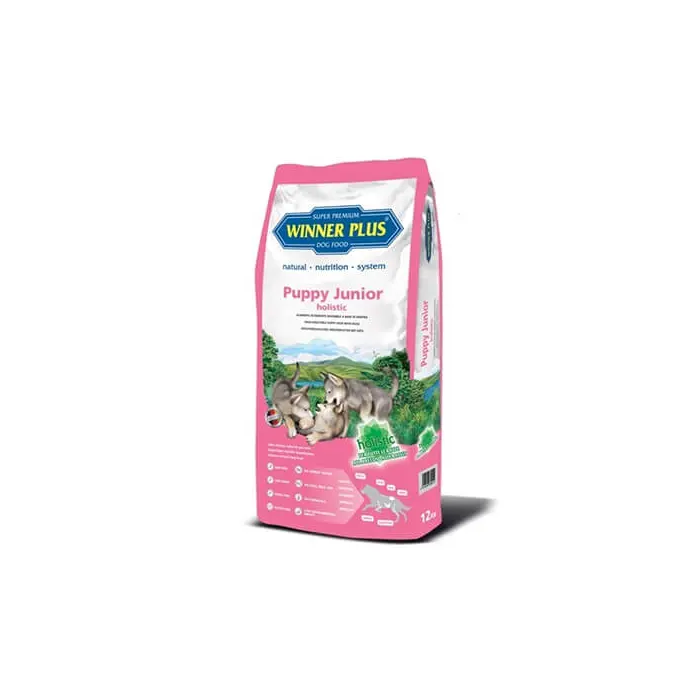 Winner Plus Canine Puppy Junior Holistico 12 kg - Alimento natural para cachorros, pato y salmón, sin gluten Winner Plus Canine Puppy Junior Holistico 12 kg - Alimento natural para cachorros, pato y salmón, sin gluten