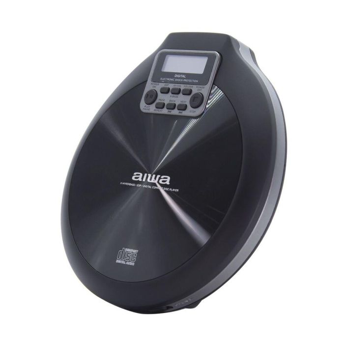 Aiwa PCD-810BK Reproductor CD MP3 Portátil Recargable con Batería y Cable. Auriculares, Estuche y Protección Anti-Shock Negro. 4 Aiwa PCD-810BK Reproductor CD MP3 Portátil Recargable con Batería y Cable. Auriculares, Estuche y Protección Anti-Shock Negro. 4