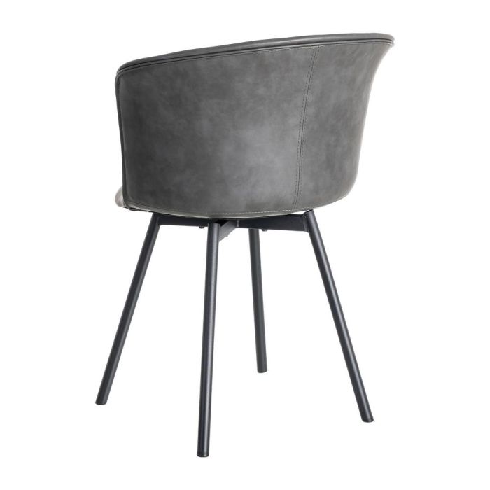 Silla Negro Metal / Simil Piel 53 X 51,50 X 76 cm