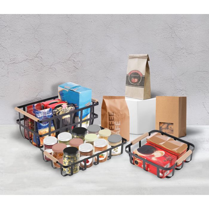 Cesta Organizadora Negra de Madera 23x23x8 cm - Confortime (6 Unidades) 5 Cesta Organizadora Negra de Madera 23x23x8 cm - Confortime (6 Unidades) 5