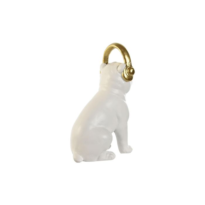 DKD Home Decor Figura Perro Resina Blanco Negro Dorado 12 x 18 x 30 cm (2 Unidades) 2