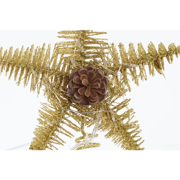 DKD Home Decor Estrella de Navidad Alpina con LED Dorado, 18x5x20 cm, para Árbol, Funciona con Pilas AA (Pack de 6 Unidades) 2 DKD Home Decor Estrella de Navidad Alpina con LED Dorado, 18x5x20 cm, para Árbol, Funciona con Pilas AA (Pack de 6 Unidades) 2