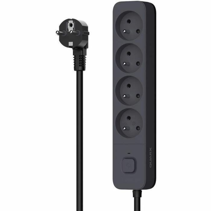 Quarx QUA4004282463078 Regleta con 4 tomas de corriente y 3 puertos USB, cable de 1,5m Quarx QUA4004282463078 Regleta con 4 tomas de corriente y 3 puertos USB, cable de 1,5m