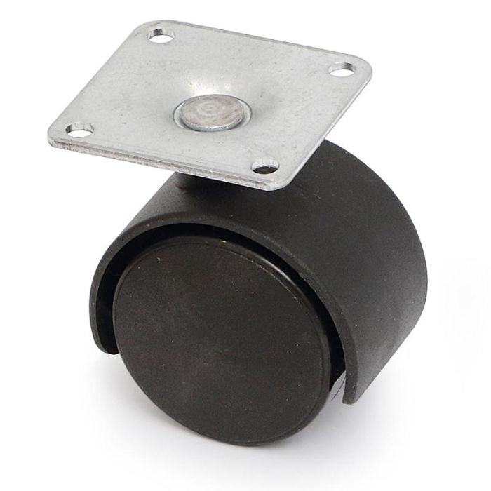 Q&Q Rueda Giratoria Telly Aro Doble Ø40 Plástico Negro