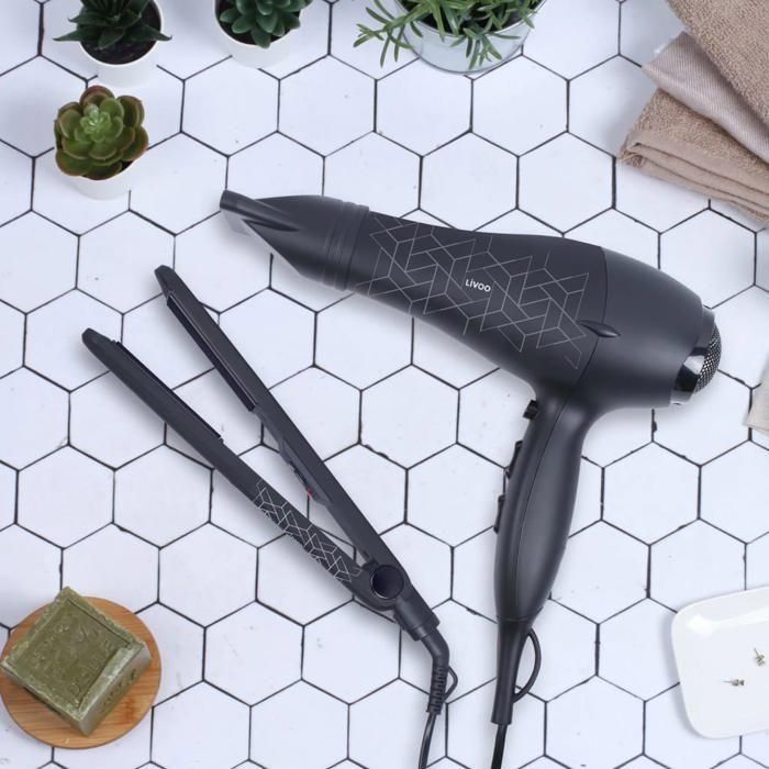 LIVOO DOS170 Set de peinado Secador y plancha de pelo - Secador de pelo 2 velocidades, 3 temperaturas - Plancha cerámica 230 ° C LIVOO DOS170 Set de peinado Secador y plancha de pelo - Secador de pelo 2 velocidades, 3 temperaturas - Plancha cerámica 230 ° C