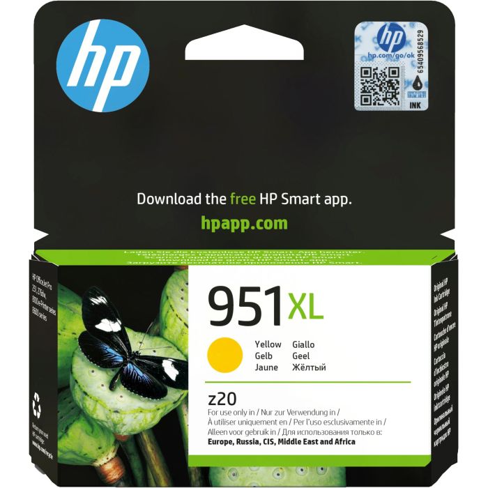 HP CN048AE Cartucho de tinta 951XL amarillo original de alto rendimiento para OfficeJet Pro 251dw, 276dw, 8100, 8600, 8610, 8620