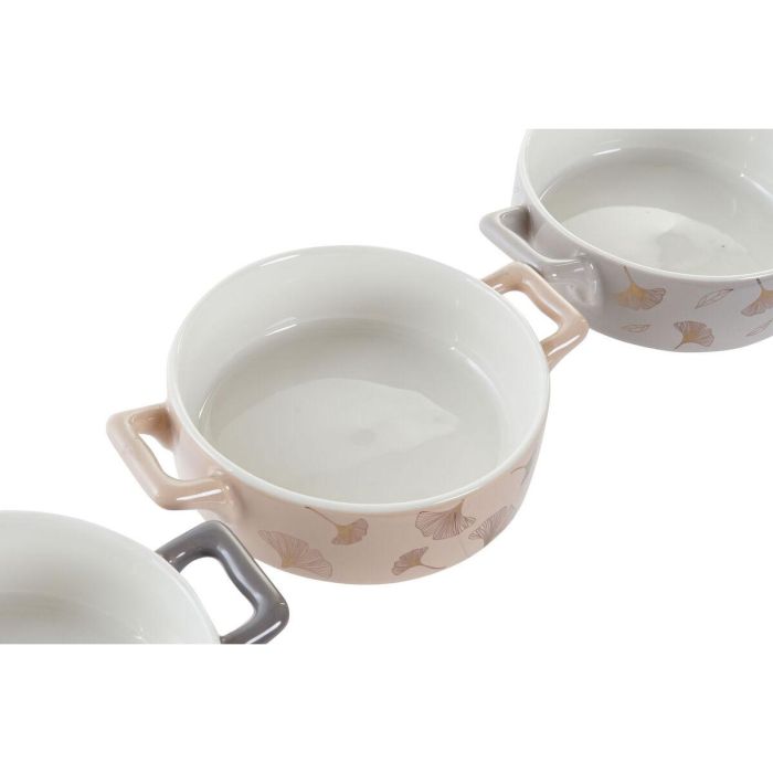 Bol Moderno DKD Home Decor Gris Rosa 12.5 x 4.3 x 16.8 cm Set de 4 2