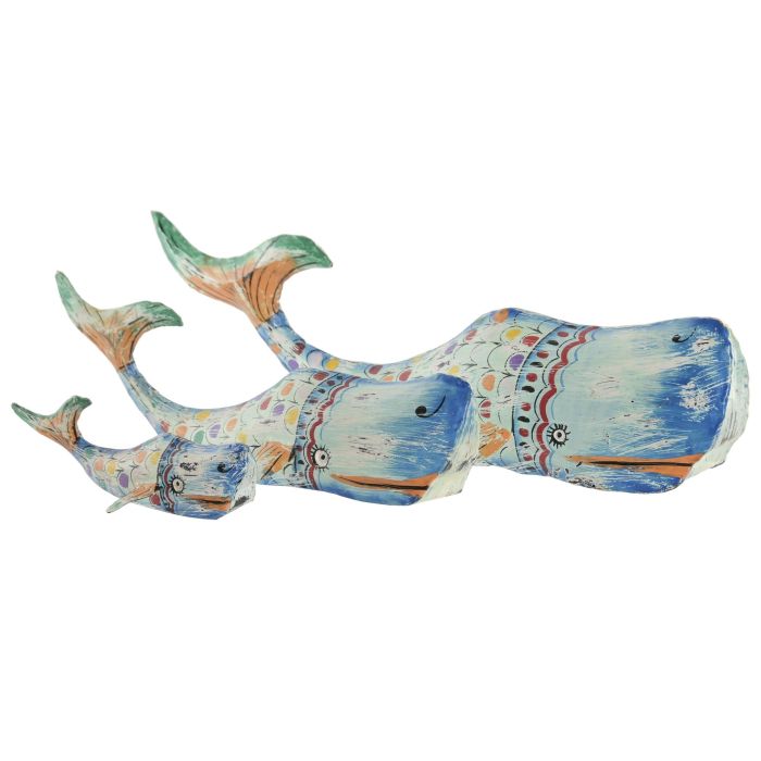 Decoracion Pared Mediterraneo DKD Home Decor Azul Multicolor 14 x 46 x 12 cm Set de 3 (2 Unidades) 1