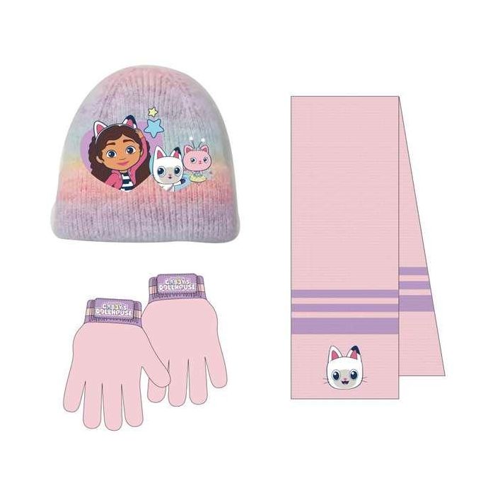 Cerdá Conjunto 3 Piezas Bufanda Gabby's Dollhouse Niña, Multicolor, Edad Mínima 3 Años