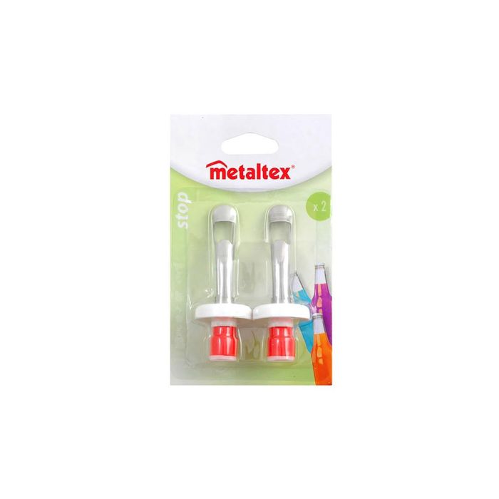 Metaltex Stop - Set de 2 Tapones de Expansión con Descapsulador, Leva de Acero Inoxidable 1