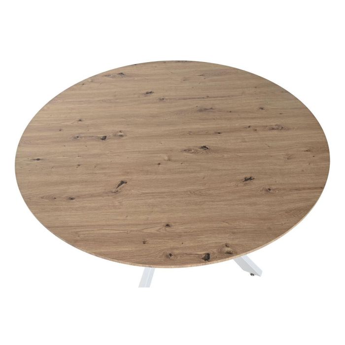 Mesa de Comedor Home ESPRIT Blanco Marrón Hierro Madera MDF 120 x 120 x 75 cm 5 Mesa de Comedor Home ESPRIT Blanco Marrón Hierro Madera MDF 120 x 120 x 75 cm 5