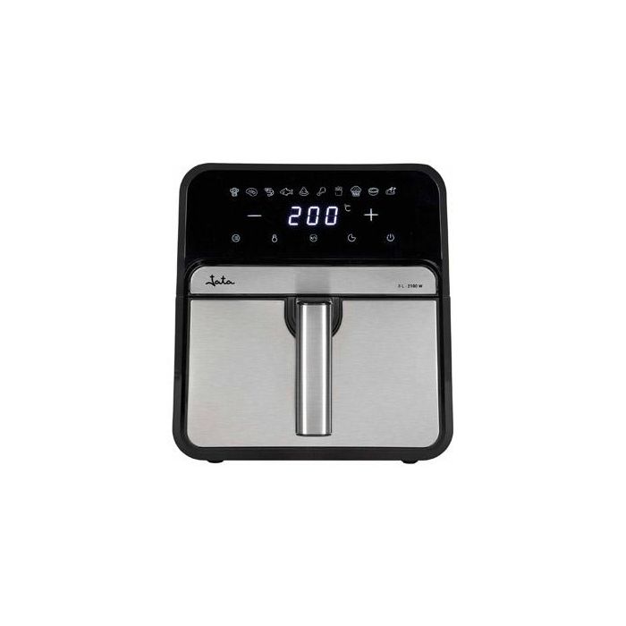 Jata JEFR1242 Air Fryer Digital 8L con 10 Programas, Temperatura Máx 200°C y 2100W, Negro-Plata