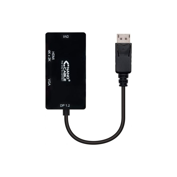 Nano Cable 10.16.3301-BK Conversor Displayport Macho - VGA Hembra DVI Hembra HDMI Hembra Negro 15cm 2 Nano Cable 10.16.3301-BK Conversor Displayport Macho - VGA Hembra DVI Hembra HDMI Hembra Negro 15cm 2
