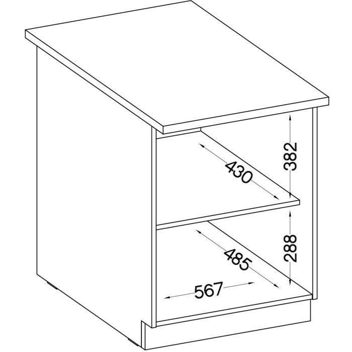 Armario bajo con 2 puertas batientes - Gris mate - L 60 x P 51,6 x H 85 cm - LASSEN 3 Armario bajo con 2 puertas batientes - Gris mate - L 60 x P 51,6 x H 85 cm - LASSEN 3