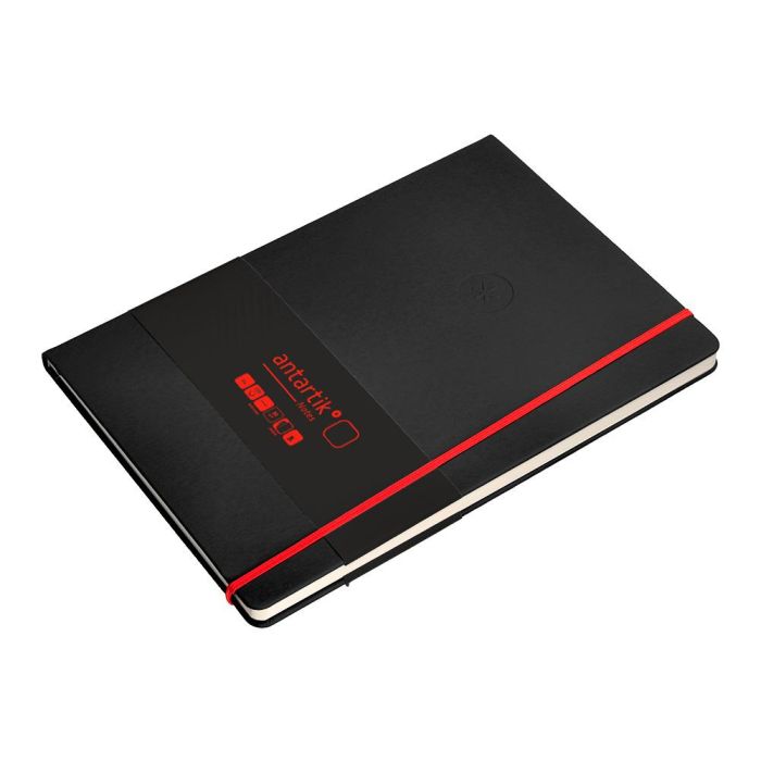 Cuaderno Con Gomilla Antartik Notes Tapa Dura A4 Hojas Lisas Negro Y Rojo 100 Hojas 80 gr Fsc 5