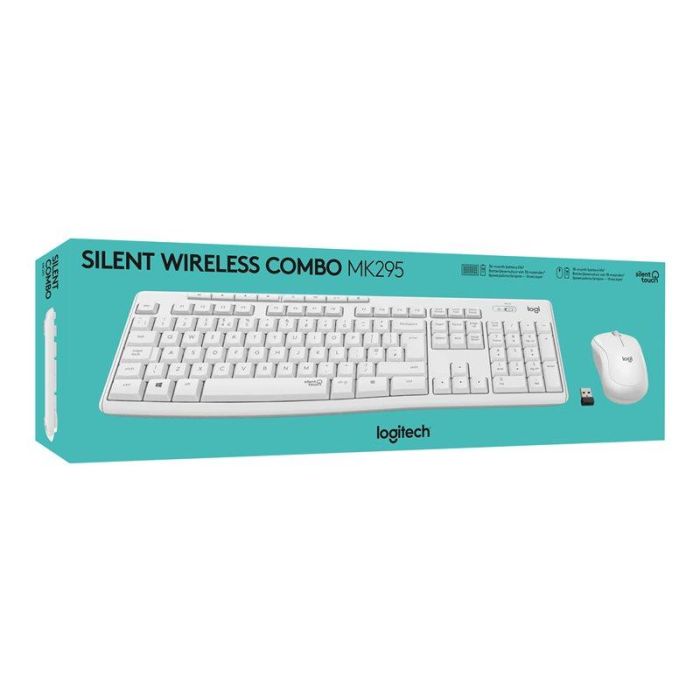 Logitech MK295 Teclado y Ratón Inalámbricos Blanco Apagado Receptor Unifying Francés 4