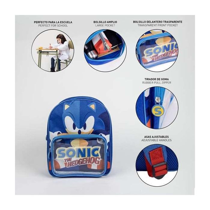 Mochila infantil sonic 25.0 x 30.0 x 1.2 cm 2 Mochila infantil sonic 25.0 x 30.0 x 1.2 cm 2