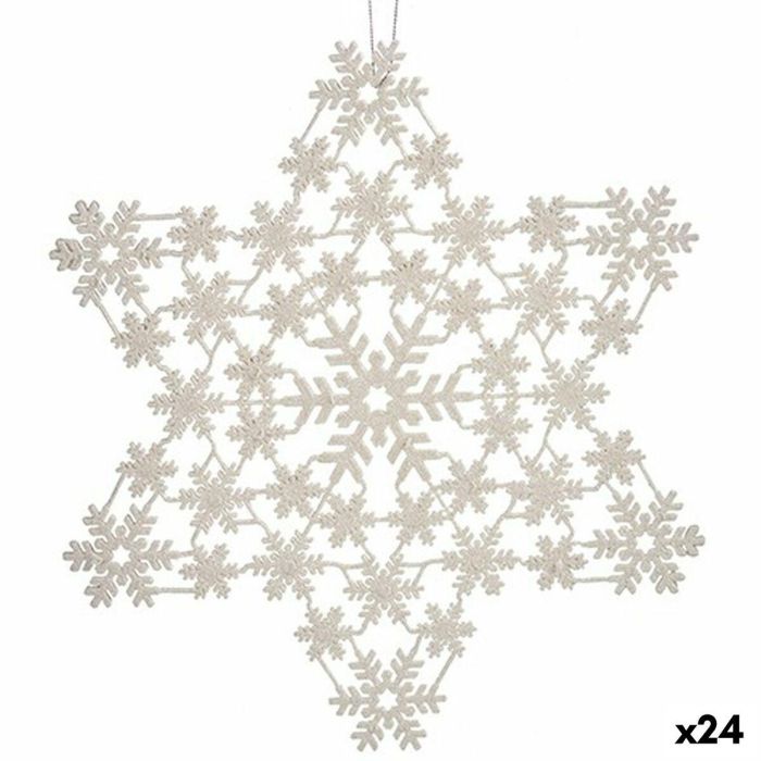 Adorno Navideño Estrella Nácar 31,5 x 32 x 0,1 cm (24 Unidades)