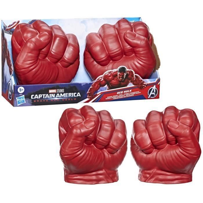 Hasbro G0070 Súper Puños Gamma de Hulk Rojo para Niños +5 Años - Juguete de Rol y Acción, Agarres Seguros, Inspirado en Capitán América