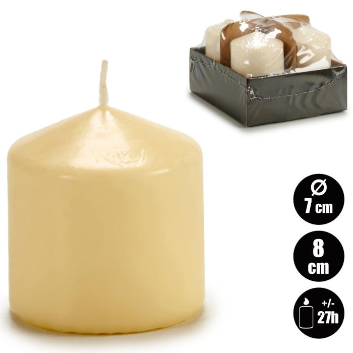 Vela Taco Crema 8 cm - Acorde - Cera - Dimensiones: 7x7.8x7 cm (24 Unidades) 3 Vela Taco Crema 8 cm - Acorde - Cera - Dimensiones: 7x7.8x7 cm (24 Unidades) 3