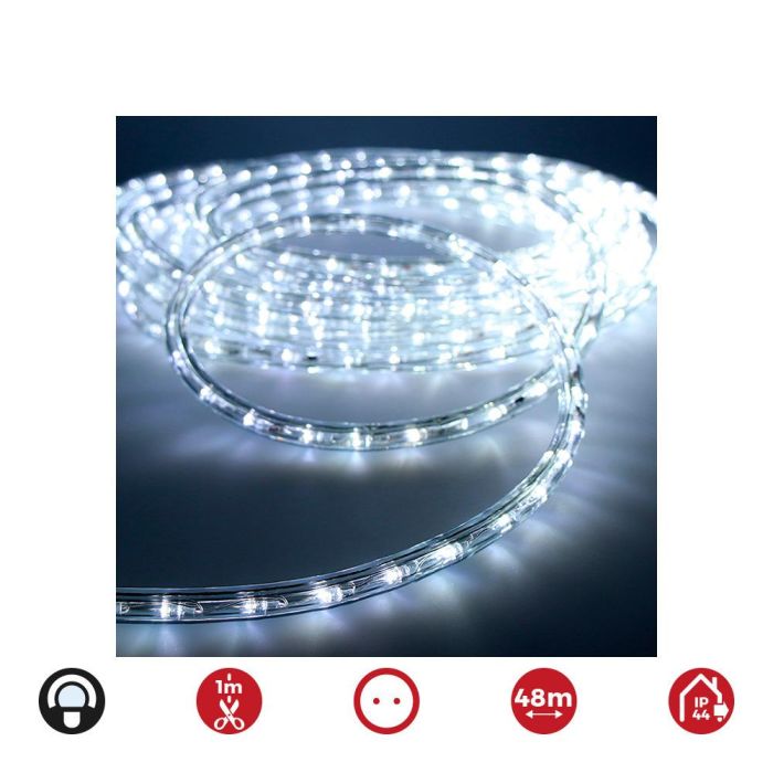 Tubo flexiled 2 vias fijo 48m 30 leds/m ip44 blanco frío