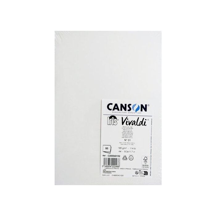 Cartulina A4 Iris 185G Blanco Paquete De 50