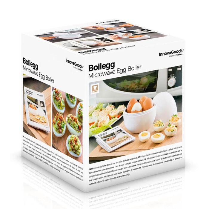 Cuecehuevos para Microondas con Recetario Boilegg InnovaGoods 10 Cuecehuevos para Microondas con Recetario Boilegg InnovaGoods 10