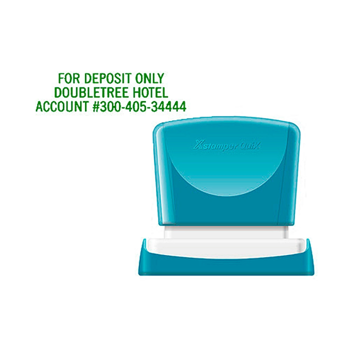 X'stamper Sello Quix Personalizable Color Verde Medidas 16x48 mm Q-11 1