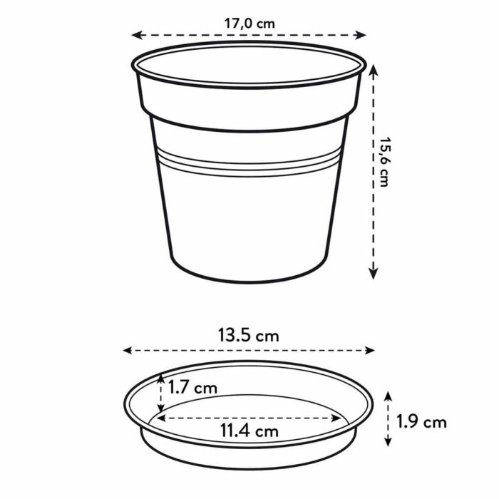 Maceta Elho Negro Plástico Redondo 3