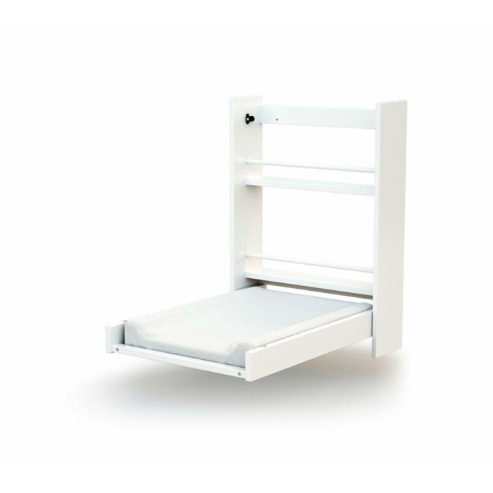 Webaby Cambiador de Pared AT4 Blanco Plegable con 2 Estantes de Almacenamiento Ahorro de Espacio Ideal para Bebés 2
