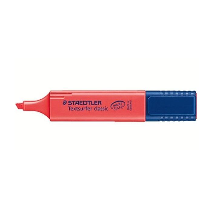 STAEDTLER Textmarker Textsurfer classic rojo – Marcador fluorescente con punta biselada de 5 mm