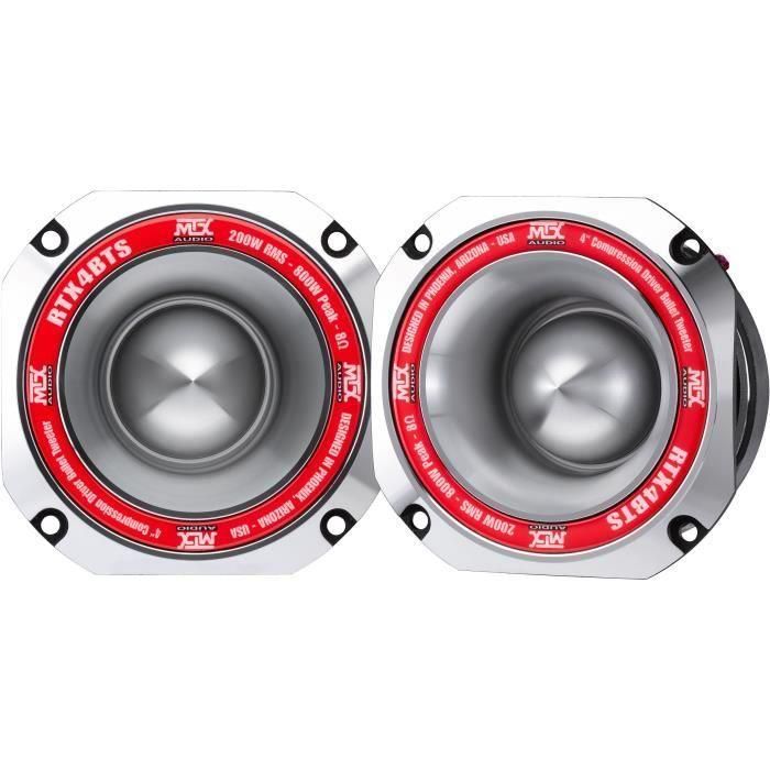 MTX AUDIO - Tweeter MTX de alta eficiencia RTX4BTs - Ø10cm - Bobina de 45mm - 200W RMS - 800W - Pico 8O 103.0dB/2V/1m se vende individualmente