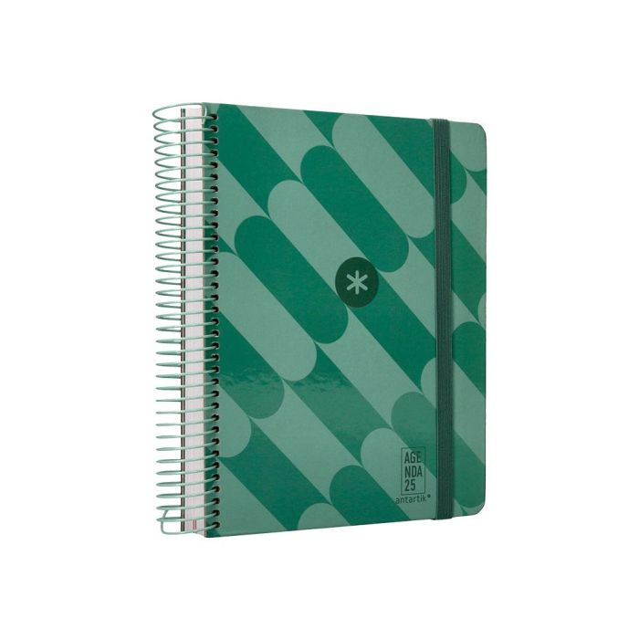 Agenda Espiral Antartik Pattern A5+ 2025 Dia Pagina Color Verde Papel 80 gr 4