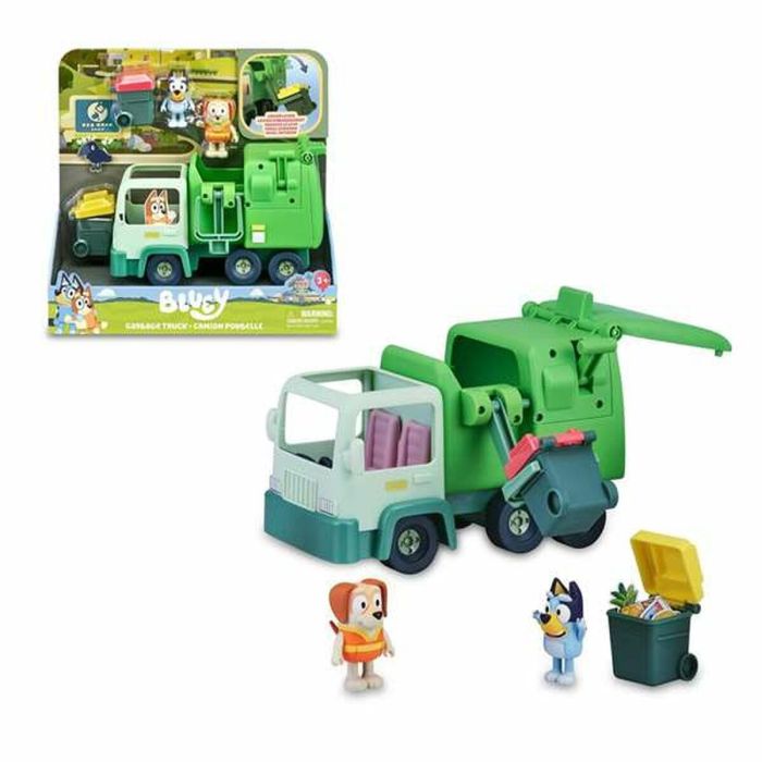Camión de basura bluey ¡ayuda a bluey y bin a recoger la basura! dentro podrás llevar 2 figuras diferentes 30,50x30,35x13,50 cm 2 Camión de basura bluey ¡ayuda a bluey y bin a recoger la basura! dentro podrás llevar 2 figuras diferentes 30,50x30,35x13,50 cm 2