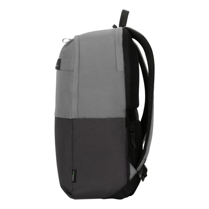 Targus Sagano Travel Mochila para Portátil 15.6 Pulgadas (39.6 cm) con Compartimento Seguro, Impermeable, Hecha de Material Reciclado RPET, 2 Bolsillos Frontales, Color Gris