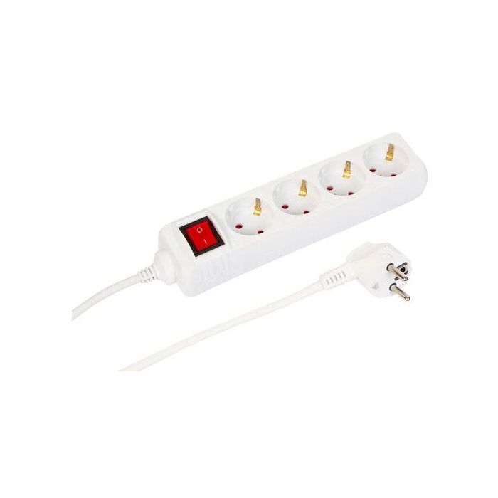 MicroConnect 4-way Schuko Power Strip on/off switch 3M, White MicroConnect 4-way Schuko Power Strip on/off switch 3M, White