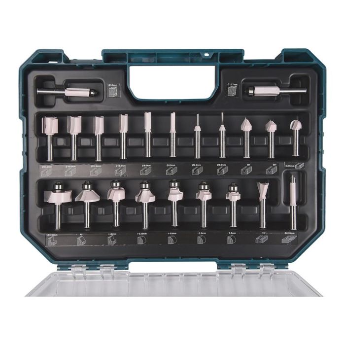 Makita D-74778 Juego de fresas 8mm 22 piezas 2 Makita D-74778 Juego de fresas 8mm 22 piezas 2