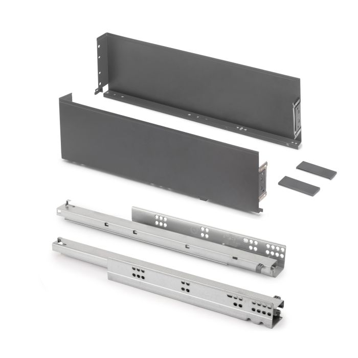 Emuca Cajón exterior Simplex 25kg de altura 159mm, profundidad 440mm, Acero, Gris antracita 0 Emuca Cajón exterior Simplex 25kg de altura 159mm, profundidad 440mm, Acero, Gris antracita 0