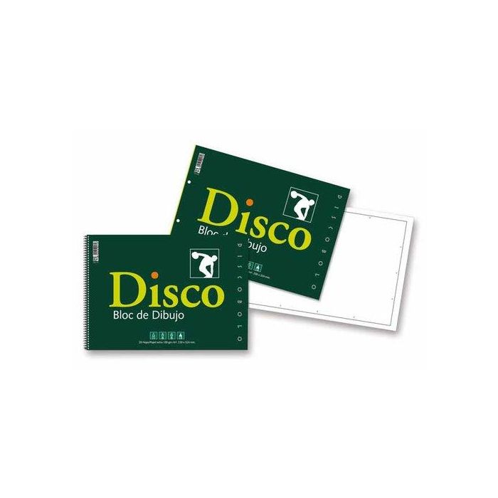 Bloc De Dibujo Zorrilla Disco Encolado Liso Con Recuadro 2 Taladros 230X340 Mm 130G 20H (Set de 12)