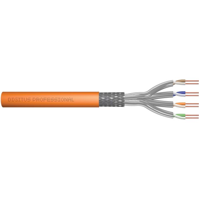 Digitus Cable de Instalación CAT 7 S-FTP 1200 MHz Dca Naranja 25m para Redes 10 Gigabit Ethernet