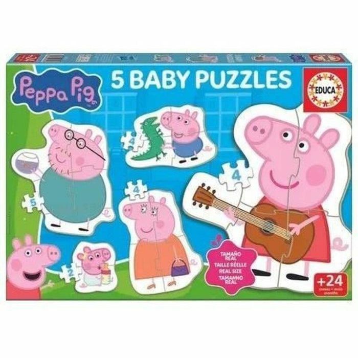 Educa EDU8412668203198 Puzzle para bebés Peppa Pig 4 piezas