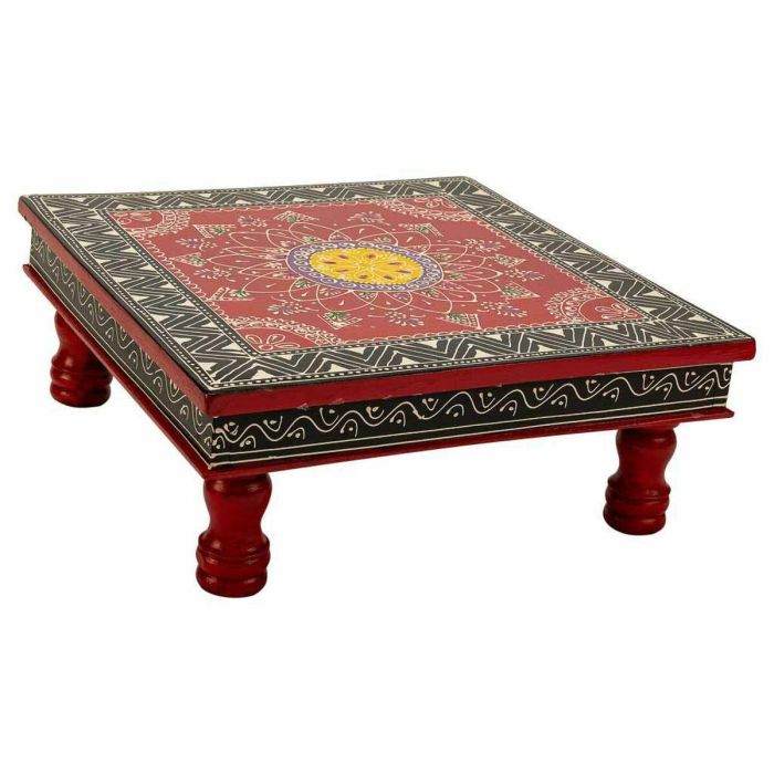 Mesa auxiliar Alexandra House Living Rojo Aluminio Madera MDF 38 x 14 x 38 cm