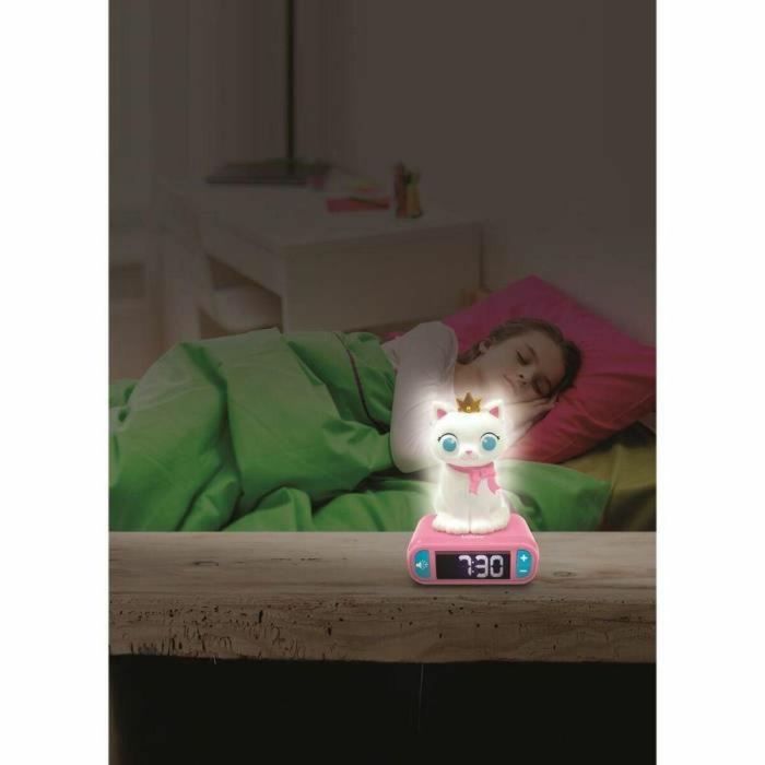 Lexibook Despertador con luz nocturna de gato 3D, efectos de sonido de gato, pantalla LCD digital, volumen ajustable, función snooze 1 Lexibook Despertador con luz nocturna de gato 3D, efectos de sonido de gato, pantalla LCD digital, volumen ajustable, función snooze 1