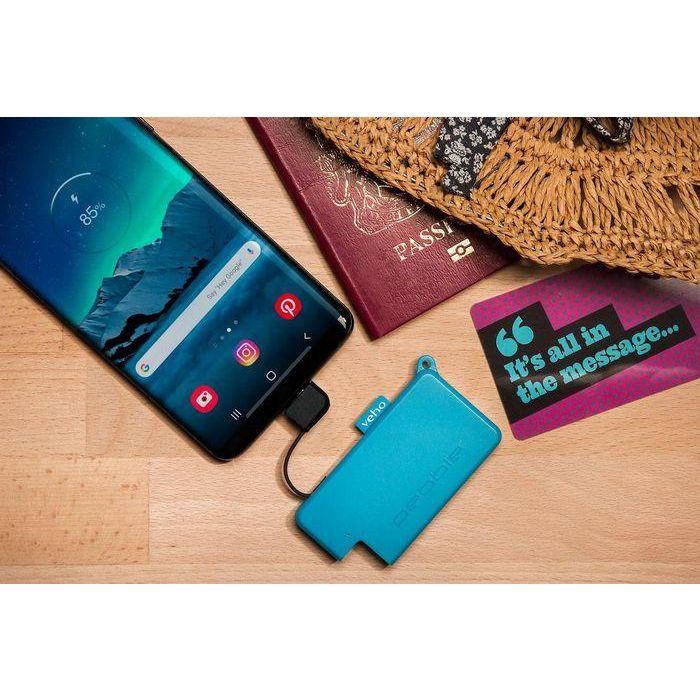 Veho Pebble Pokket 1000mAh micro size keyring Power Bank - Azul 7